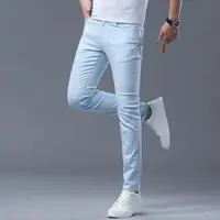 在飛比找ETMall東森購物網優惠-純白色小腳韓版潮流春秋牛仔褲
