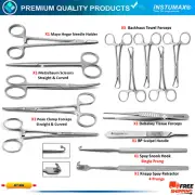 13Pcs Feline Spay Pack Set Veterinary Surgical Bitch Spay Pack Instruments Kits