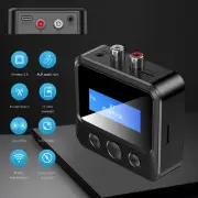 Bluetooth Transmitter Receiver Digital 3.5mm AUX to RCA HiFi Audio Adapter Black