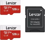 E-Series 128GB Micro SD Card 2 Pack, Microsdxc UHS-I Flash Memory Card with Adap