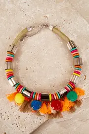 Multi Flair Necklace--KII-NC773-P