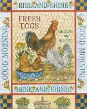 Paper tole Kit-LB3-Arthur Kaplan-RDM-LT1944 Fresh Eggs W280mm x H355mm