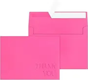 5x7 Envelopes for Invitations A7 Envelopes with Debossed Thank You Lettering Font(Hot Pink, 200 Qty)