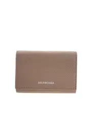 Balenciaga Ville Accordeon Grey Vison Leather Card Holder