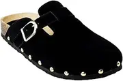 RF ROOM OF FASHION Women's Studded Footbed Cork Clog Antislip Slippers Buckle Mules House Sandals Potato Shoes