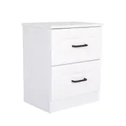 Bedside Tables Storage Cabinet Nightstand 2 Drawer KEVA WHITE