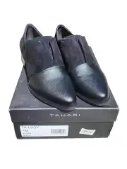 TAHARI WOMENS SHOES SIZE 9M BLACK TA-LUCY Pointy Slip on Loafers Suede
