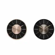 Wall Clock Dkd Home Decor Black Copper Silver Aluminium Plastic Modern 30 x 4 x 30 Cm 2 Units