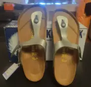 NIB Birkenstock Gizeh Birko-Flor Graceful Titanium Size 38