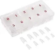 AORAEM 500pcs Lady French Acrylic Style Artificial False Nails Half Tips & Box Clear