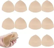 [LOGANZ] Bra Inserts | Triangle Sports Bra Pad Inserts - 5 Pairs Breathable Removable Bra Pads with Air Hole, Soft Washable Thickened Massage Layer Bra Insert for Women Girls