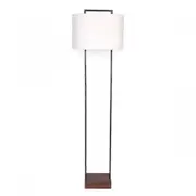 Sarantino Wood Floor Lamp in Cherry Base & Black Finish Body