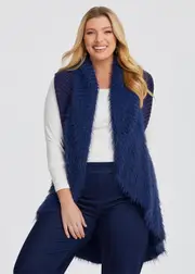 [Taking Shape] Taking Shape Fuzzy Vest in Indigo - Women's Accessories Indigo