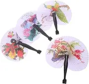 BIUDECO 20 Pcs Foldable Hand Fans Chinese Vintage Paper Fans Flower Bird Picture for Party Favors Bulk Random Color