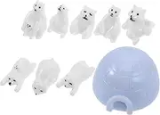 Toddmomy 9pcs Mini Arctic Animal Figurines Set Realistic Bear and Igloo Micro Landscape Decoration for Home Office and Room Unique Winter Decor for All Environments