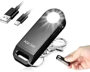 [Brinyte] A02 Mini EDC Keychain Flashlight Rechargeable USB-C LED Key Chain Light 125 Lumens Bright Tiny Flat Pocket Keyring Torch for Camping Hiking Dog Walking Emergency Home Power Outage