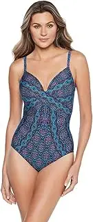 [Miraclesuit] Women's Swimwear Rock Solid Captivate Tummy Control Underwire Cross Back One Piece Swimsuit