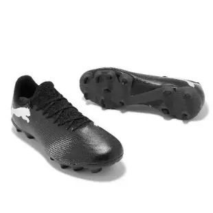 Puma 足球鞋 Future 7 Play FG/AG 男鞋 黑 白 皮革 支撐 人工草皮 短草皮 運動鞋 10772302