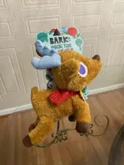 Bark Box Holiday Deck The Howls Plush Reindeer Dog Toys 10” With Squeaker