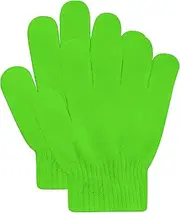[DOOVID] Kids Knit Gloves Full Fingers Winter Gloves for Little Boys Girls Stretchy Warm Magic Gloves Age 5-11