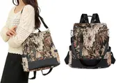 Printed Anti-theft Women Backpack Purse Large Capacity Casual Shoulder Bag-Brown