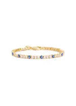 Crystal Haze Serena x Evil Eye Crystal-embellished 18kt Gold-plated Bracelet - Blue ONE SIZE