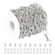 YOUBEIYEE 5 Meters Paperclip Chain for Jewelry Making Lightweight Aluminum Ne