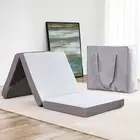 Foldable Mattress 4 Inch Folding Mattress Tri-fold Memory Foam Breathable wit...