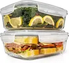 Glass Food Storage Containers Set Airtight Locking Lids, 6.5 Cups, 52 Oz 4 Pcs