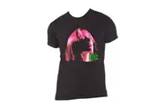 Billie Eilish Unisex Adult Shadow Cotton Neon T-Shirt (Black/Pink) (XL)