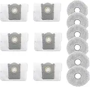 12 Pack Mop Pads and Dust Bag for Ecovacs Debot T50 Max/T50 Pro/T50 Omni Vacuum Replacement Accessories, 6 Washable Mop Cloths 6 Vacuum Dust Bags