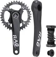 Crank Set for Mountain Bike | 170mm Hollow Integrated Bicycles Crank Set,Aluminum Alloy Narrow Wide Chainring with Bottom Bracket for Mountain Biking