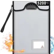 Fireproof Document Bag with Lock (5200℉), 15”x 11”Fireproof Money Bag, Waterp...