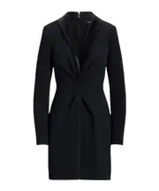 Lauren Ralph Lauren Tuxedo Wrap Dress US6 BLACK
