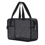 Mesh Shower Caddy Portable Toiletry Tote Gym Bag for College Dorm Black Large