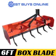 Box Blade Grader Scraper 6 ft with 6 Rippers Heavy Duty for Tractor 3PL