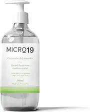 Micro19 Cucumber and Lavender Hand Sanitiser Pump, Cucumber and Lavender, 300 ml