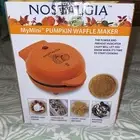 Nostalgia My Mini Pumpkin Shaped Waffle Maker in Cranberry NEW IN BOX