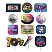 70's Disco Party Theme Paper Photo Booth Props 12pk