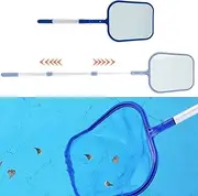 FUlanchennau_Swimming Pool Skimmer Leaf Rake Fine Mesh Pool Net with Telescopic Pole Pool Cleaning Kit Lightweight for Garden Pond, Hot Tub, Spa (A)