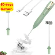 USB-C Milk Frother 3 Speed Rechargeable Green Drink Mixer