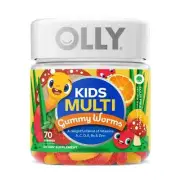 Olly Kids Multi Supplement, Sour Fruity Punch 70 Gummy Worms 850004462164VL