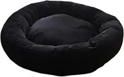 Leefasy Cat Bed Pet Sleeping Mat Kennel Comfortable Autumn Winter Cozy Donut Bed Pet Cat Nest for Dog Puppy Chihuahua Poodle Rabbit, Black M