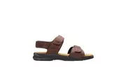 Mens Clarks Hapsford Creek Shoes Dark Brown Tumbled Leather Sandals