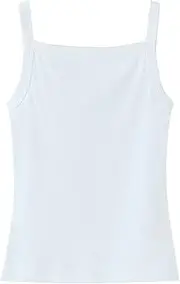 [Generic] Women's Low-Rise Backless Tank Top Solid Color Square Neck Sleeveless Ruffled Camisole