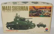 Nitto Kagaku: M4A1 Sherman Army Tank & Willys Jeep 1:76 Model Kit 100% Complete
