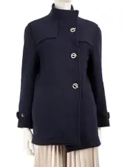 Navy Wool Toggle Button Coat