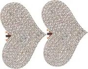[JEWEDECO] 2pcs Elegant Heart Rhinestone Shoe Clips Removable Sparkling Accessories for High Heels More Versatile Embellishments for Shoes Bags Fashion Items Girly Love