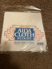 Super Value White 14 count Aida counted cross stitch fabric 12" x 18"