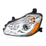 2013+ Kenworth T680 Projection Headlight w/ LED Position Light- Chrome- Driver